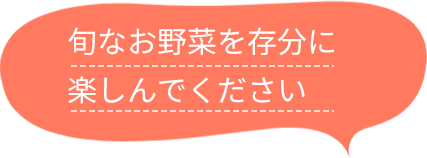文字「旬なぽ野菜を十分楽しんでください」